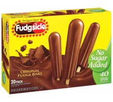 Popsicle Fudge Bars Original No Sugar Added 1.65 Oz Frozen Dessert 20 Ct Box