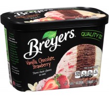 Breyers Vanilla, Chocolate, Strawberry Ice Cream 48 Fl Oz Carton Breyers Vanilla, Chocolate, Strawberry Ice Cream 48 Fl Oz Carton