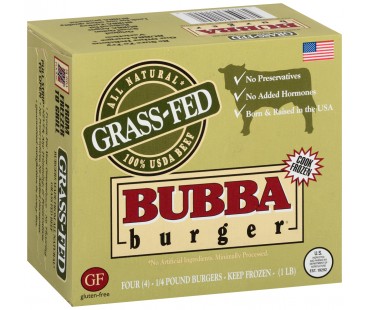 Bubba Burger All Natural Grass-Fed 1/4 Pound Burgers 16 Oz Box