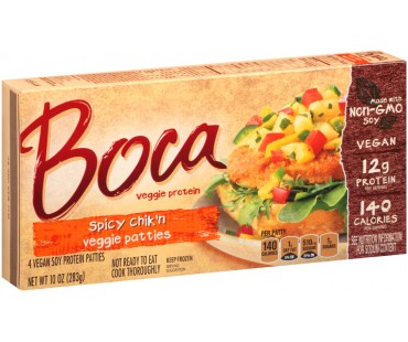 Boca Spicy Chik'N Made With Non-Gmo Soy Veggie Patties 10 Oz Box