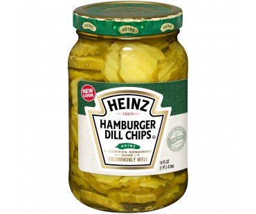 Heinz Hamburger Dill Chips Pickles 16 Fl Oz Jar