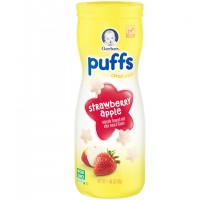Gerber Graduates Puffs Strawberry Apple Cereal Snack 1.48 Oz Canister