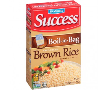 Success Boil-In-Bag Whole Grain Brown 4 Ct Rice 14 Oz Box