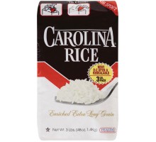 Carolina Enriched Extra Long Grain Rice 3 Lb Stand Up Bag
