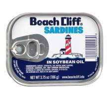 Beach Cliff In Soybean Oil Sardines 3.75 Oz Can