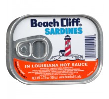 Beach Cliff In Louisiana Hot Sauce Sardines 3.75 Oz Can