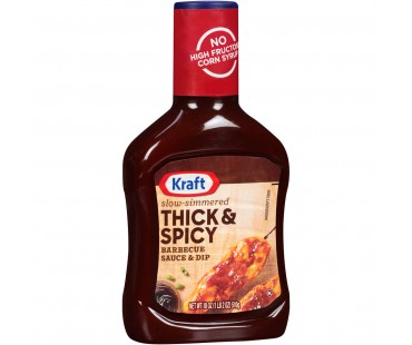 Kraft Barbecue Sauce Thick & Spicy Barbecue Sauce & Dip 18 Oz Plastic Bottle
