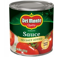 Del Monte No Salt Added Tomato Sauce 8 Oz Can