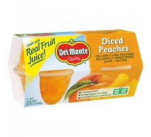 Del Monte Diced Peaches Fruit Cups 1 Lb Sleeve