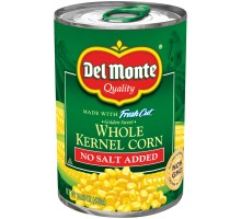 Del Monte Fresh Cut Golden Sweet No Salt Added Whole Kernel Corn 15.25 Oz Pull-Top Can