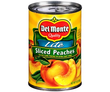 Del Monte Lite Sliced Yellow Cling In Extra Light Syrup Peaches 15 Oz Pull-Top Can