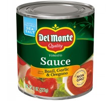 Del Monte With The Flavors Of Basil Garlic & Oregano Tomato Sauce 8 Oz Can