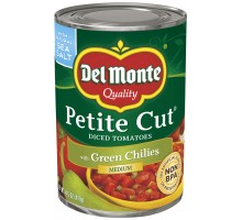 Del Monte Petite Cut Diced With Green Chilies Tomatoes 14.5 Oz Can