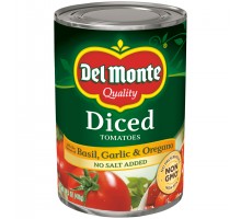 Del Monte Diced With Basil, Garlic & Oregano Tomatoes 14.5 Oz Can