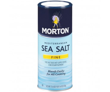 Morton Sea Salt Mediterranean Fine Sea Salt 17.6 Oz Shaker