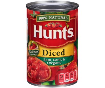Hunt's Diced Basil Garlic & Oregano Tomatoes 14.5 Oz Can