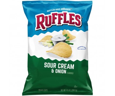 Ruffles Sour Cream & Onion Potato Chips 8.5 Oz Bag