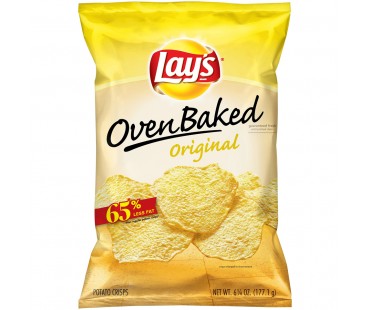 Baked! Lays Oven Baked Original Potato Crisps 6.25 Oz Bag