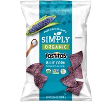 Tostitos Simply Organic Blue Corn With Sea Salt Tortilla Chips 8.25 Oz Bag
