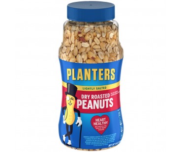 Planters Lightly Salted Dry Roasted Peanuts 16 Oz Plastic Jar