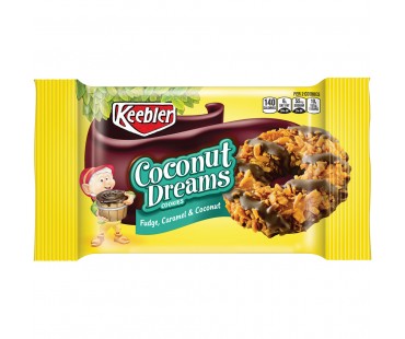 Keebler Coconut Dreams Fudge, Caramel & Coconut Cookies 8.5 Oz Pack