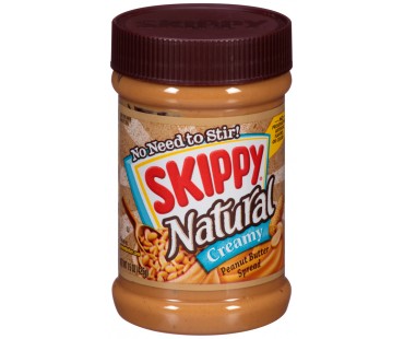 Skippy Natural Creamy Peanut Butter Spread 15 Oz Plastic Jar