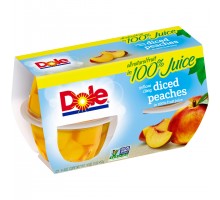 Dole Fruit Bowls Diced Yellow Cling In 100% Juice Peaches 16 Oz Sleeve