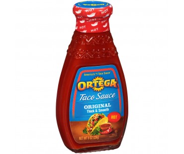 Ortega Hot Original Taco Sauce 8 Oz Glass Bottle
