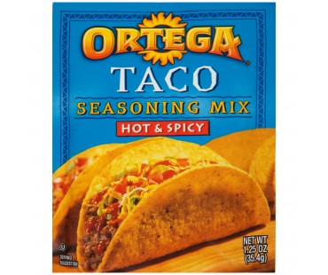 Ortega Taco Hot & Spicy Seasoning Mix 1.25 Oz Packet