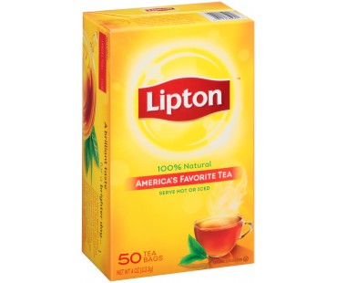 Lipton Beverage 100% Natural Tea Bags 4 Oz Box