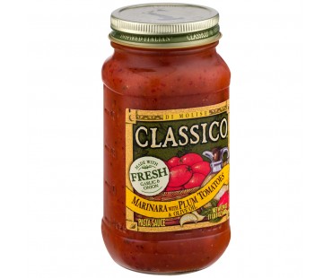Classico Marinara With Plum Tomatoes & Olive Oil Pasta Sauce 24 Oz Jar