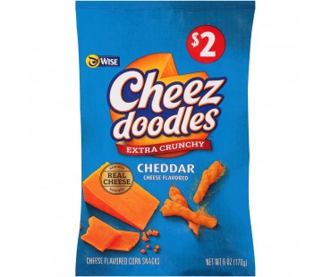 Wise Cheez Doodles Extra Crunchy Cheddar Cheese Flavored Corn Snacks 6 Oz Bag