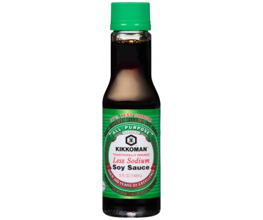 Kikkoman Less Sodium Soy Sauce 5 Fl Oz Glass Bottle