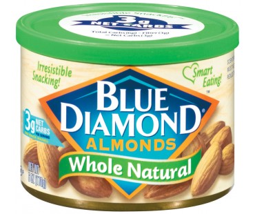 Blue Diamond Almonds Whole Natural Almonds 6 Oz Canister