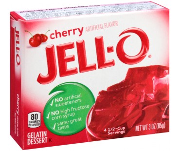 Jell-O Cherry Gelatin Dessert Mix 3 Oz Box