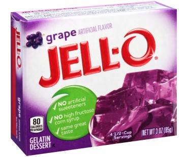 Jell-O Grape Gelatin Dessert Mix 3 Oz Box