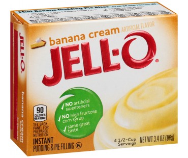 Jell-O Banana Cream Instant Pudding & Pie Filling Mix 3.4 Oz Box