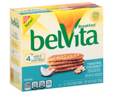 Nabisco Belvita Toasted Coconut Breakfast Biscuits 8.8 Oz Box