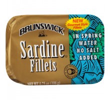 Brunswick In Spring Water Sardine Fillets 3.75 Oz Can