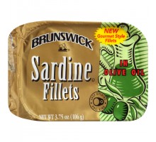 Brunswick In Olive Oil Sardine Fillets 3.75 Oz Can