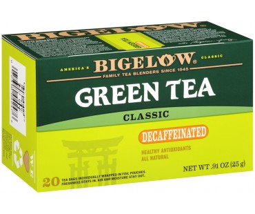 Bigelow Green Tea Decaffeinated Green Decaffeinated Tea Bags .91 Oz Box