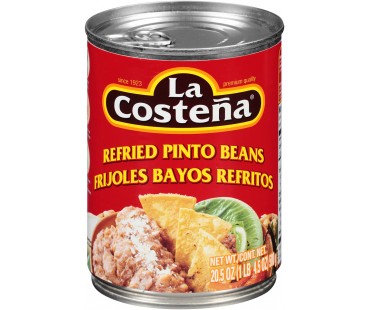 La Costena Refried Pinto Beans 20.5 Oz Pull-Top Can