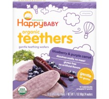 Happy Baby Organic Blueberry & Purple Carrot Teething Wafers 1.7 Oz Box