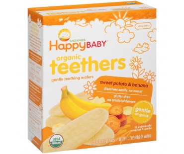 Happy Baby Organic Sweet Potato & Banana Teething Wafers 1.7 Oz Box