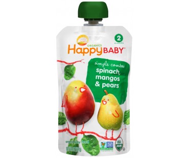 Happy Baby Simple Combos Pears, Mangos & Spinach Organic Baby Food 4 Oz Pouch