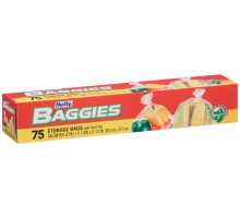 Hefty Baggies Gallon Size With Ties Storage Bags 75 Ct Box