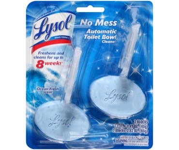 Lysol No Mess Automatic Ocean Fresh Scent Toilet Bowl Cleaner 2.82 Oz Peg
