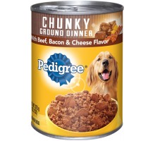 Pedigree Meaty Ground Dinner With Chunky Beef, Bacon & Cheese Wet Dog Food 13.2 Oz Can