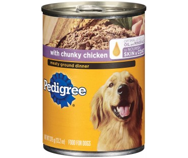 Pedigree Meaty Ground Dinner W/Chunky Chicken Wet Dog Food 13.2 Oz Can