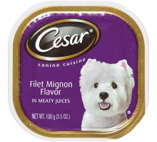 Cesar Filet Mignon Flavor In Meaty Juices Wet Dog Food 3.5 Oz Tray